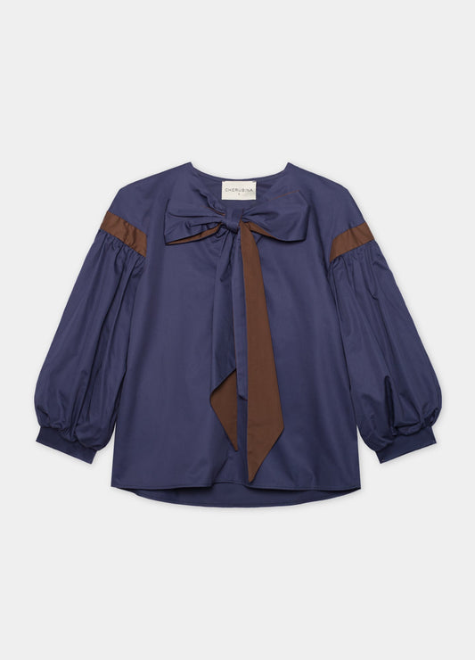 Bessie-Simone navy blouse and skirt set