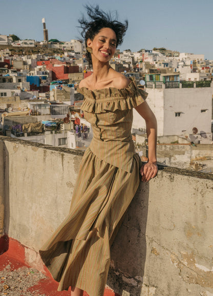 Celina-Cameron toffee top and skirt set