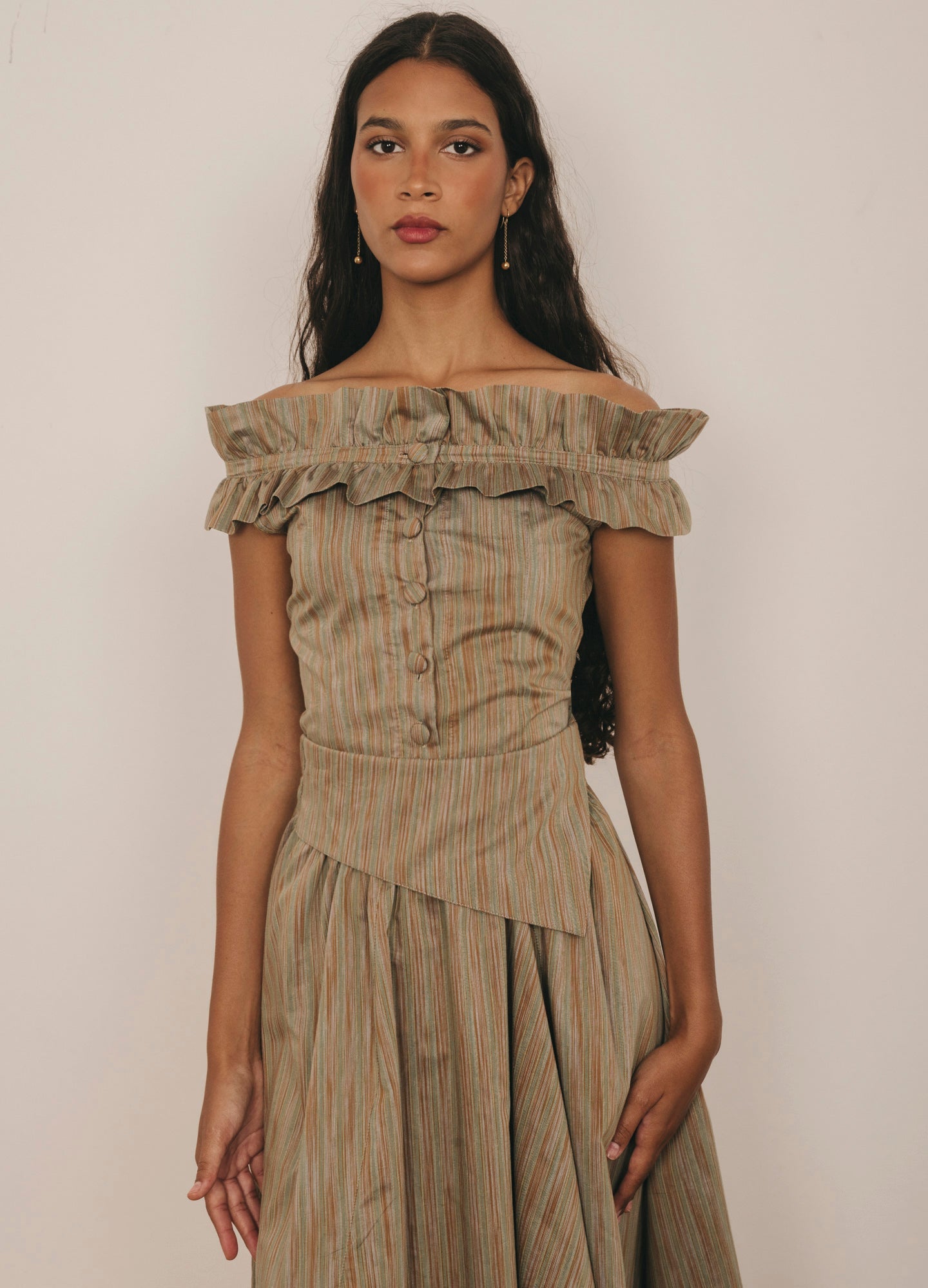 Celina-Cameron toffee top and skirt set
