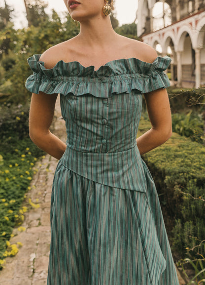 Celina-Cameron sage top and skirt set