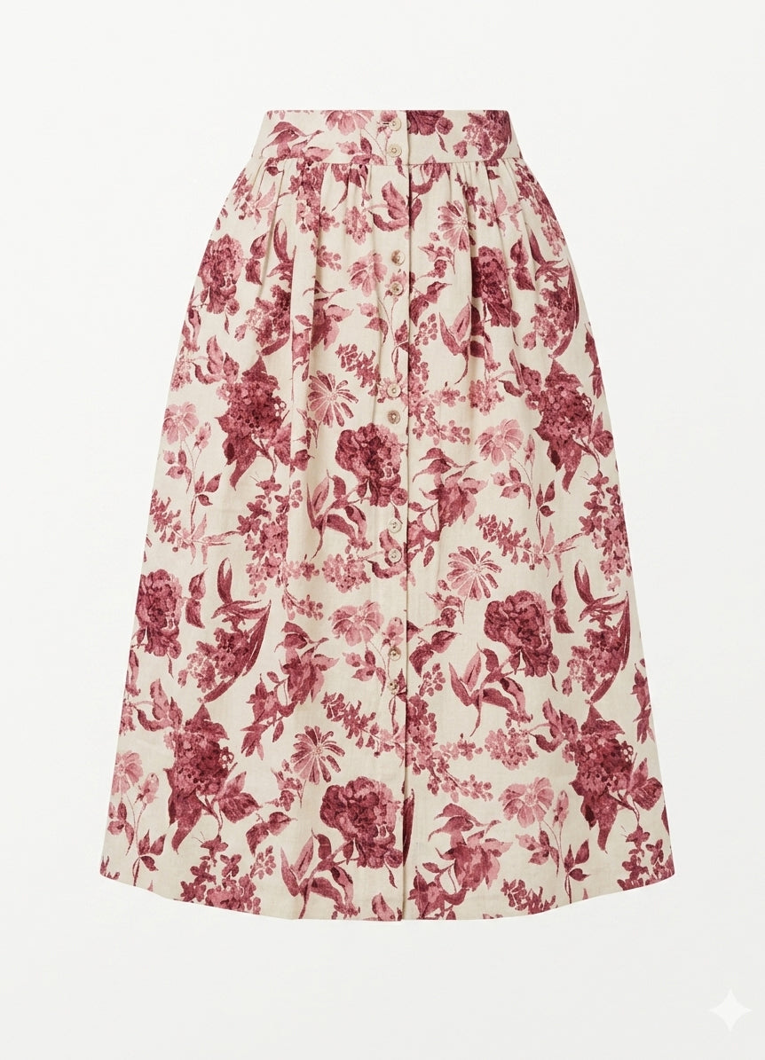 Conjunto de top y falda estampado fresa Connie-Winnie