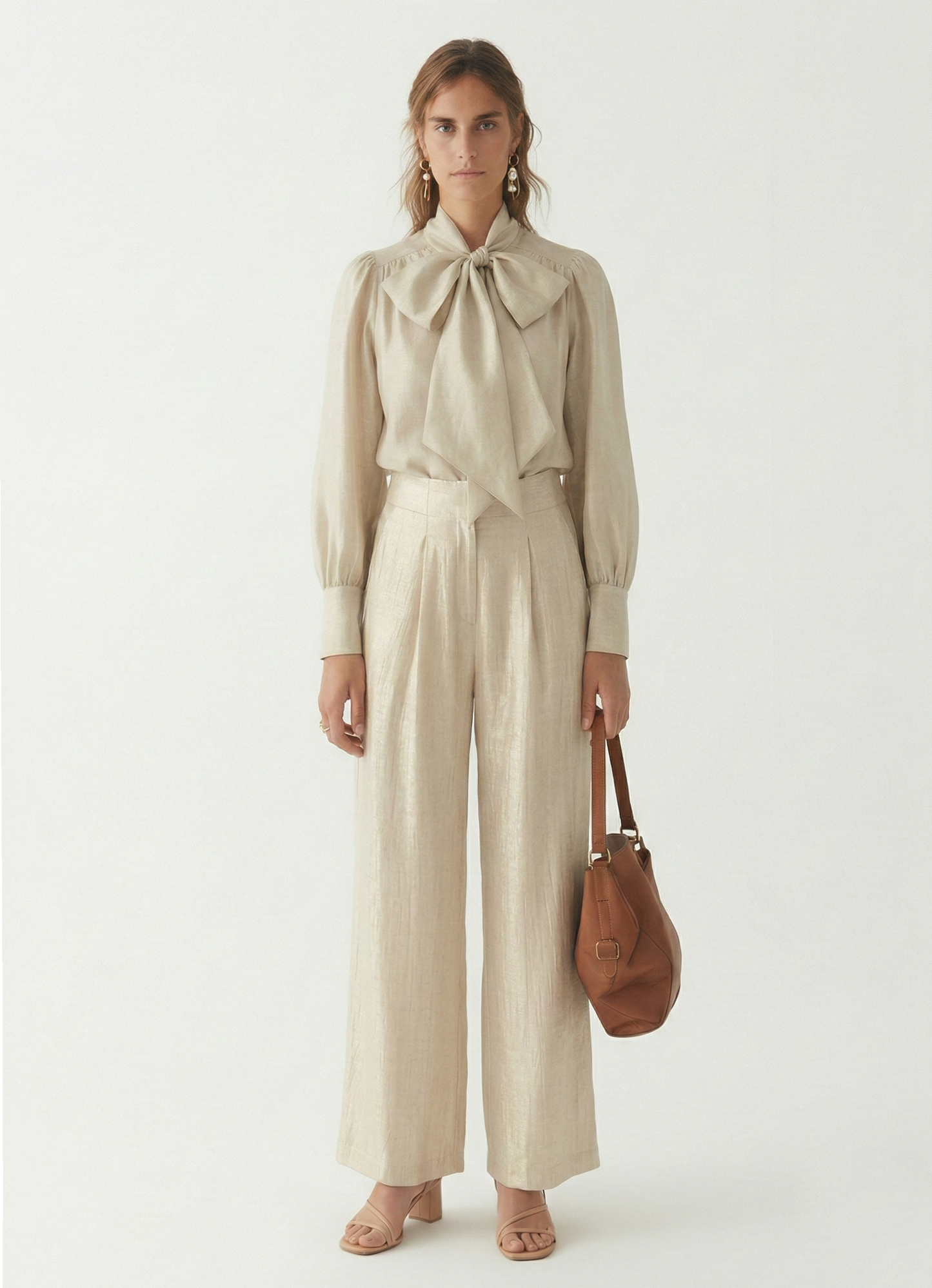 Tiana-Ellie ivory blouse and trouser set