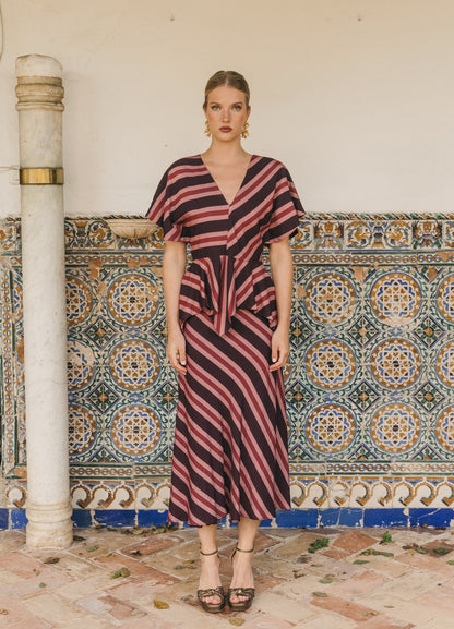 Kiana-Ayla Aubergine Top and Skirt Set