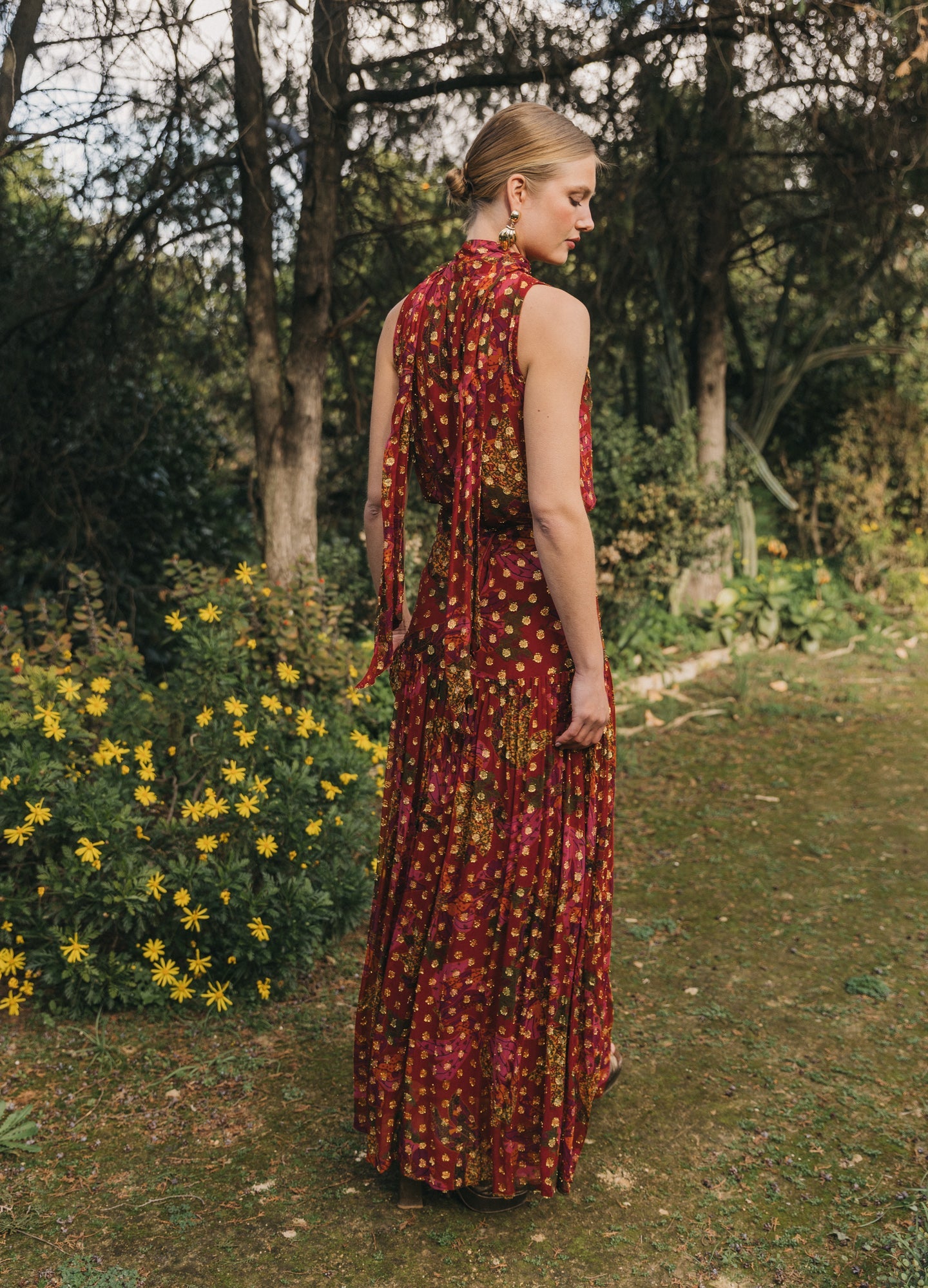 Red Lara-Bibiana top and skirt set