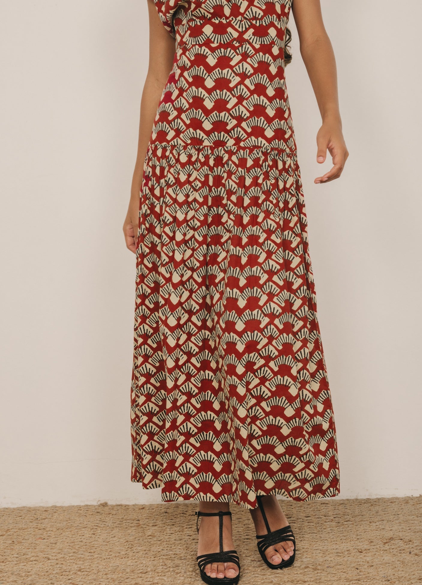 Odalis-Kenya terracotta top and skirt set