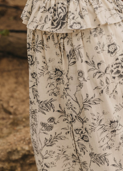 Conjunto de top y falda estampado gris Connie-Winnie
