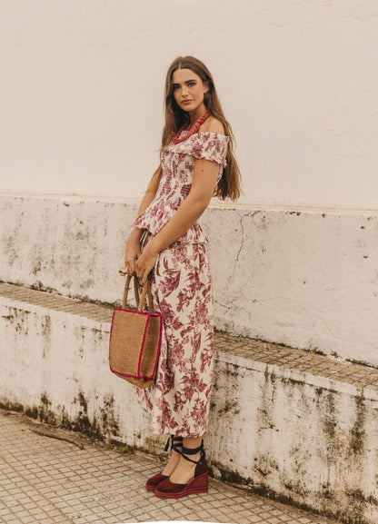 Conjunto de top y falda estampado fresa Connie-Winnie