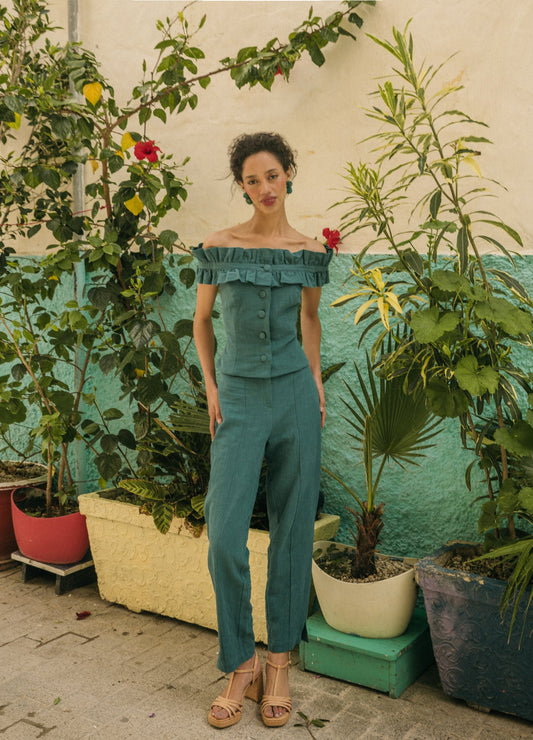 Seraphina-Lott Mint Top and Pants Set